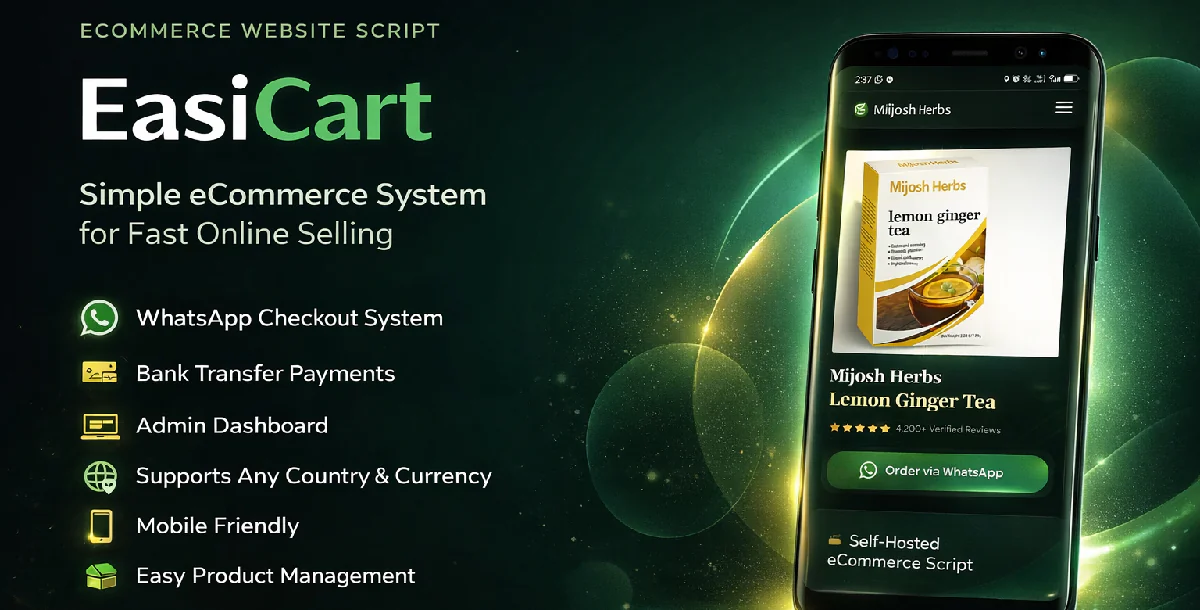 EasiCart - Simple E-commerce Script With Whatsapp Checkout